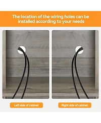 gaomon Farmhouse Coffee Bar and Wine Cabinet with Sliding Barn Doors Tall Pantry Hutch Wine and Glass Rack