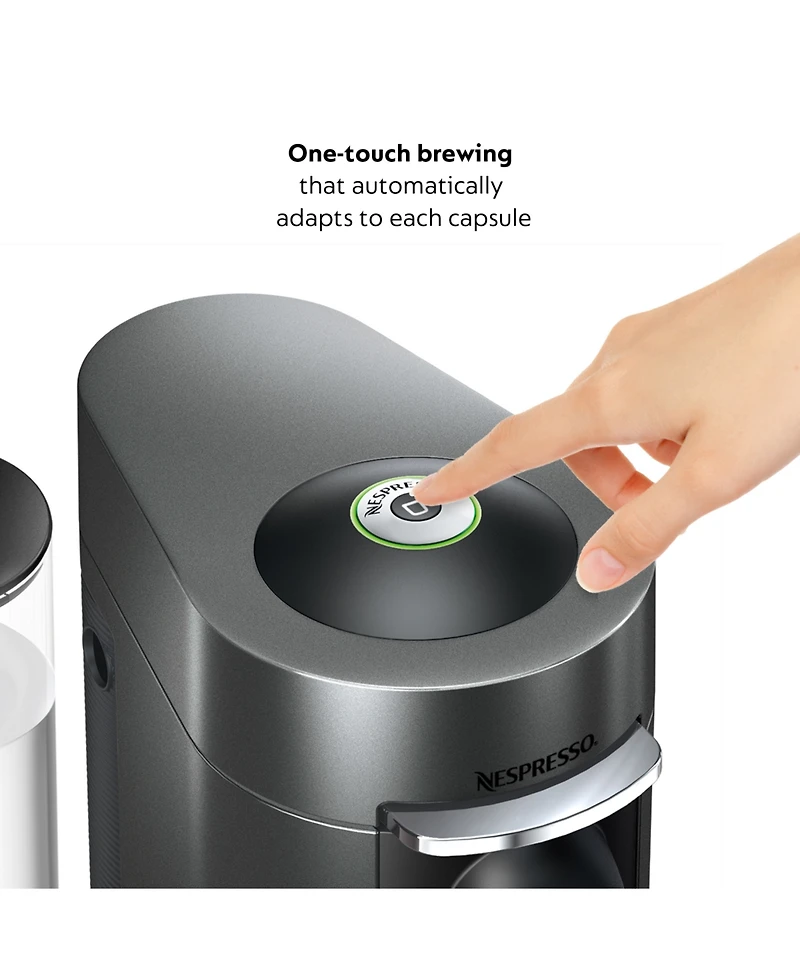 Nespresso Vertuo Plus Deluxe Coffee and Espresso Machine by De'Longhi in Titan