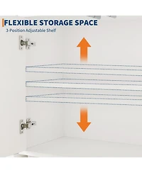 gaomon Kitchen Buffet Sideboard Cabinet with Storage, Wooden Bathroom Storage Cabinet with Adjustable Shelf and Sliding Barn Door