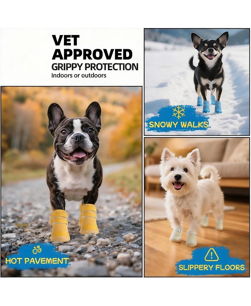 Aronkl Anti-Slip Breathable Dog Boots for Paw Protection, Outdoor Use, Reflective Straps