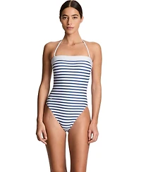 Lauren Ralph Women's Modern Bandeau Neck One-Piece Swimsuit