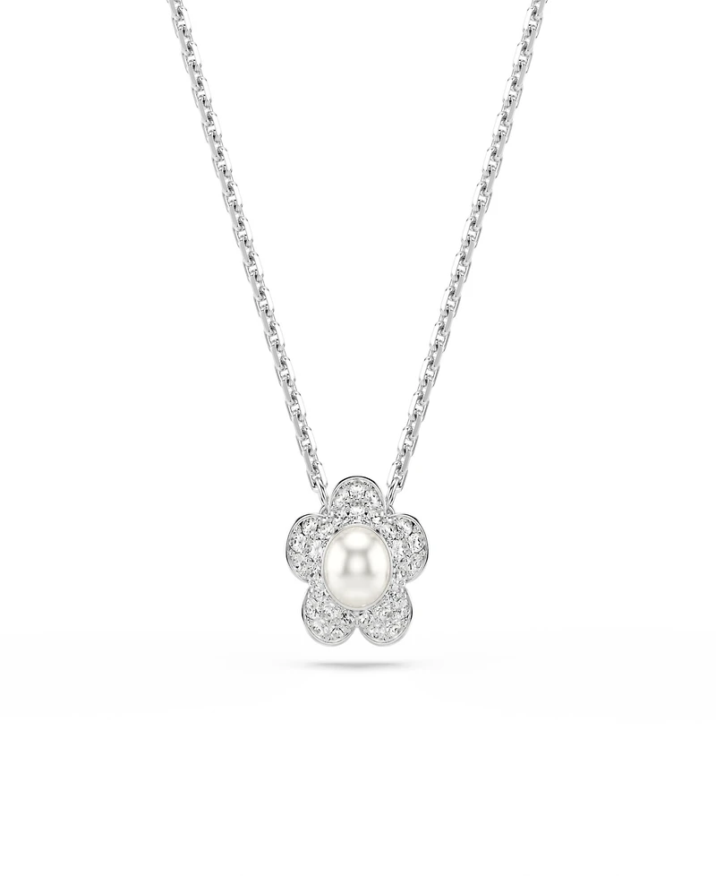 Swarovski x Ariana Grande Rhodium Plated Mother of Pearl Necklace and Earrings Set