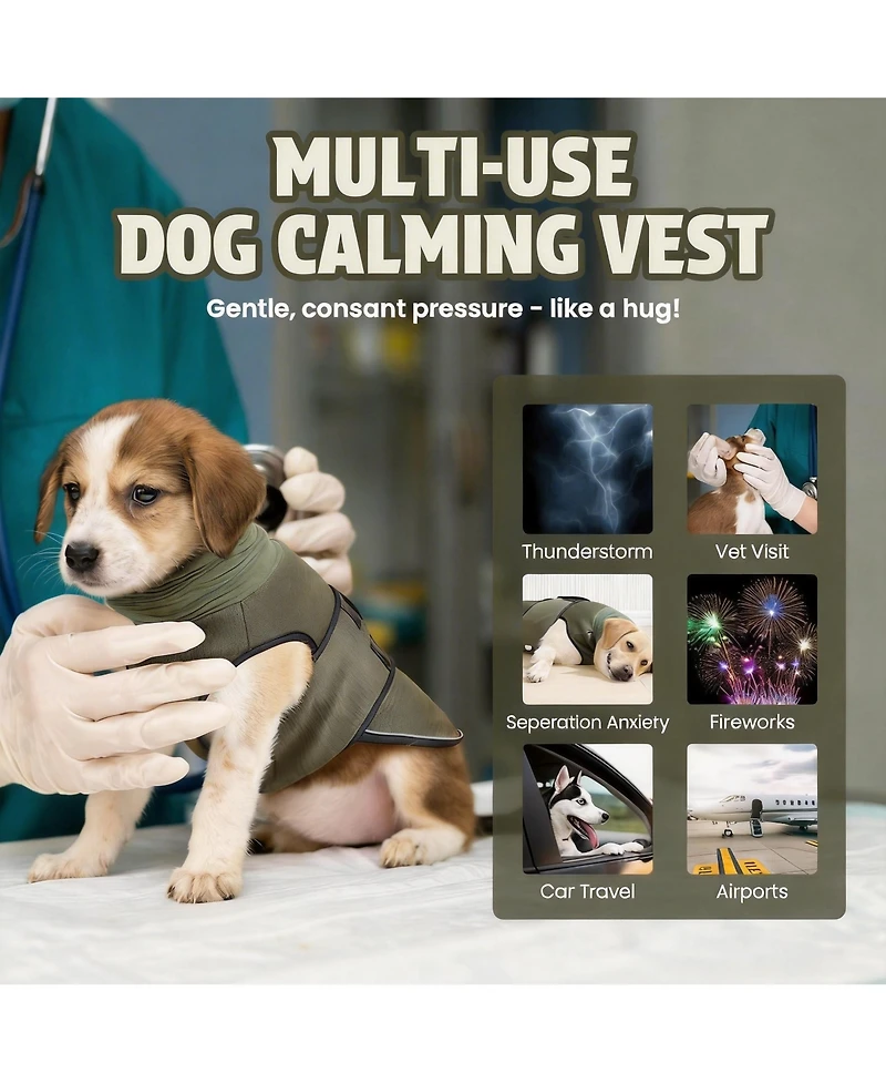 Aronkl Calming Anxiety Vest for Dogs - Comfortable, Safe, and Effective