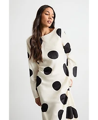 Warehouse Women's Polka Dot Scoop Back Maxi Dress