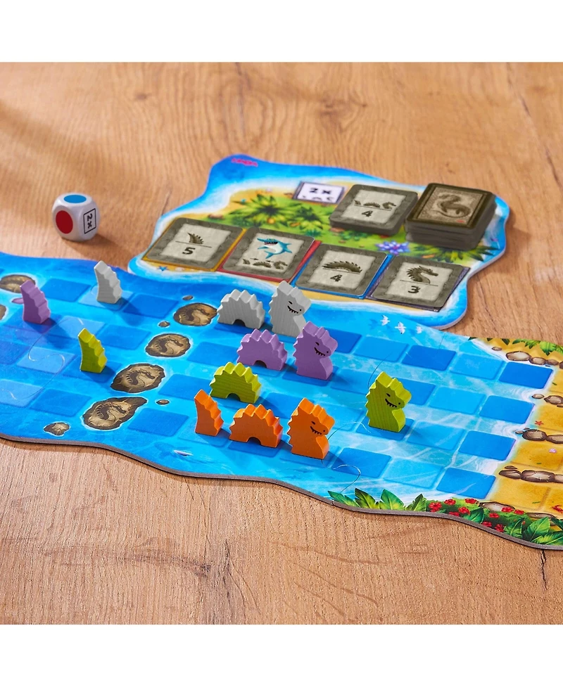Haba Water Dragons: Kids Board Game and Fast-Paced Dice Game with Wooden Components for Ages 5 and up, Made in Germany
