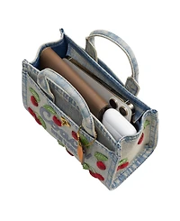 Coach Denim Cargo Cherry Embroidery Mini Tote Bag 20