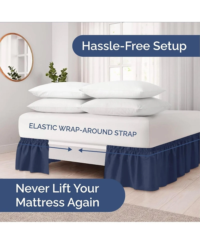 Cgk Unlimited Ruffled Elastic Wrap Around Bedskirt Inch Drop