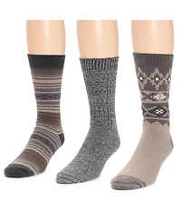 Muk Luks Men's 3 Pair Pack Microfiber Boot Socks