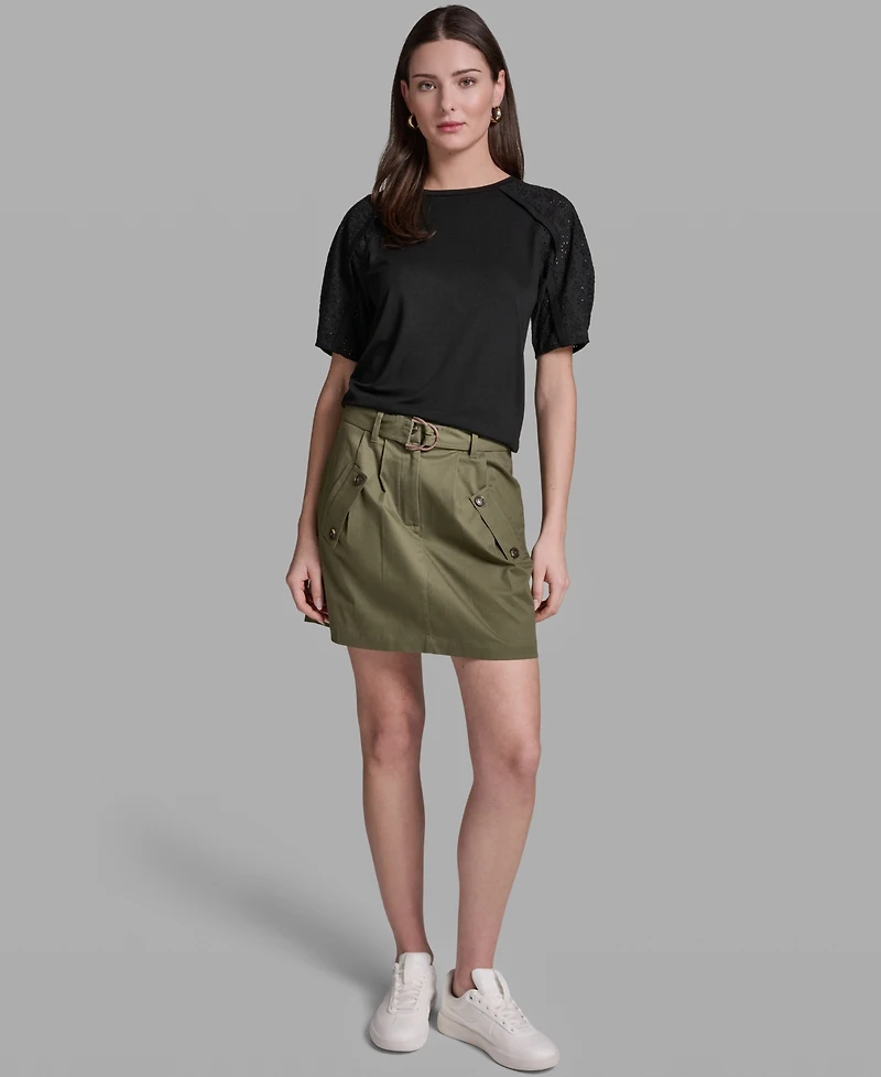 Bcbg Women's Flap Pocket Belted Skirt