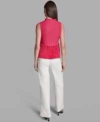 Bcbg Women's Ruffles Pleated Hem Top