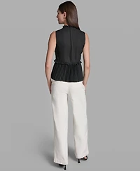 Bcbg Women's Ruffles Pleated Hem Top