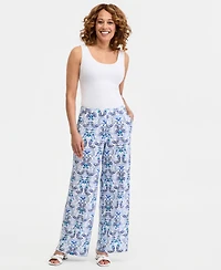 Jm Collection Women's Printed High Rise Pull-On Pants, Macy's Exclusive