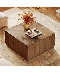 Tribesigns 31.5-Inch Square Coffee Table for Living Room, Solid Wood