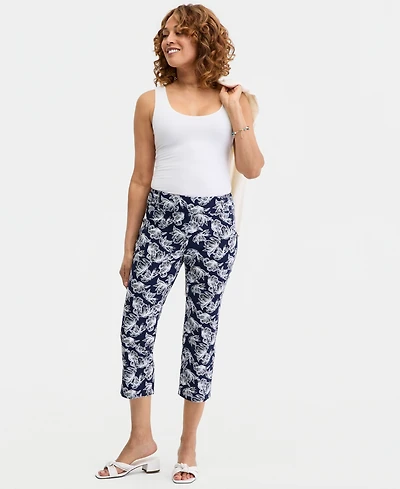 Jm Collection Women's Printed Pull-On Capri Pants, Macy's Exclusive
