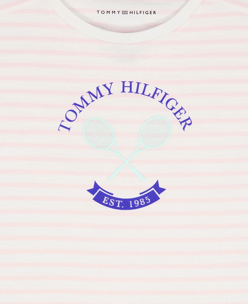 Tommy Hilfiger Girls' 7-16 Round Neck Stripe T-Shirt