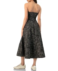 Ivonne Women's Fantasy Denim Midi Strapless Dress