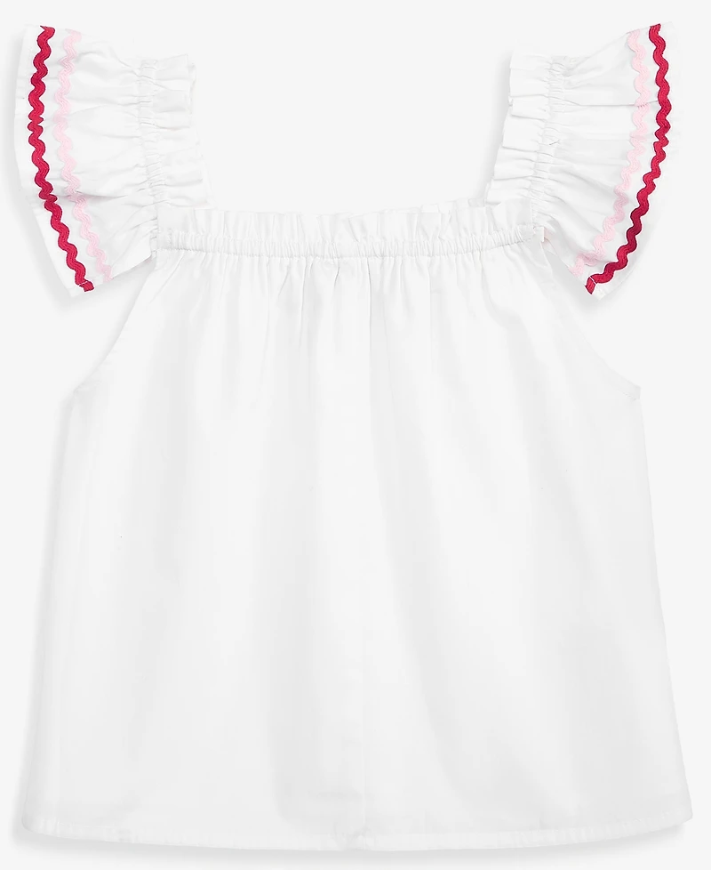 CeCe Girls' 6-8 Rik Rak Cotton Flutter Top