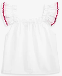 CeCe Girls' 6-8 Rik Rak Cotton Flutter Top