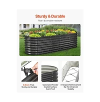 Slickblue 8x2x2 ft Oval Galvanized Metal Raised Garden Bed