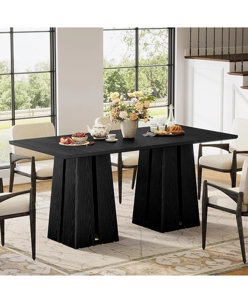 Tribesigns 31.5" Wooden Square Dining Table for 2-4 People, Farmhouse Kitchen Table