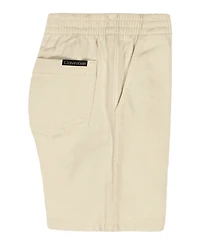 Calvin Klein Toddler and Little Boys' 2T-7 Relaxed Monogram T-Shirt Natural Denim Shorts, 2-Piece Set