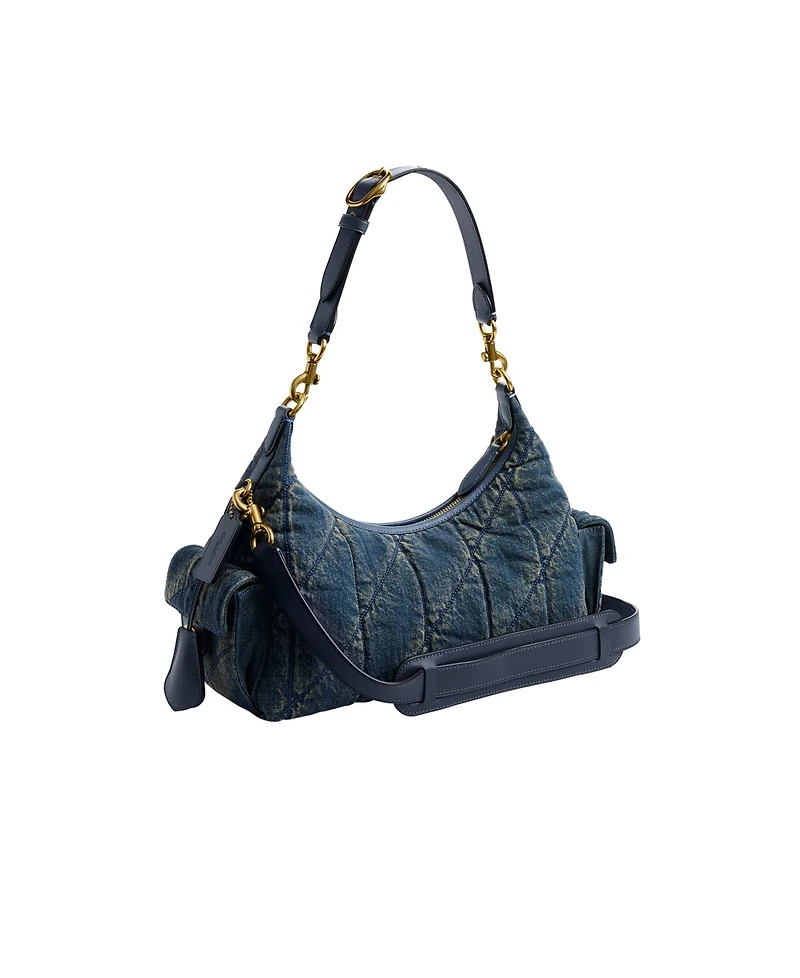 Coach Juliet Soft Quilted Denim Pocket Medium Shoulder Bag