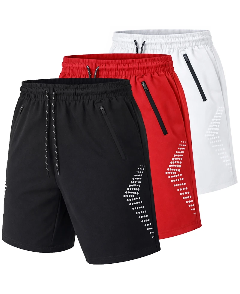 Galaxy By Harvic Men's Regular-Fit Performance Athletic Shorts, 3-Pack