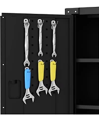 gaomon 35.4" Rolling Tool Storage Cabinet with Wheel, Heavy Duty Metal Garage Storage Organizer with Adjustable Shelf & Locks