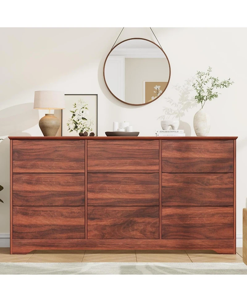 gaomon Wooden Dresser with Drawers, Tall Modern Closet with Deep Storage, Large Chest of Drawers with Wide Top