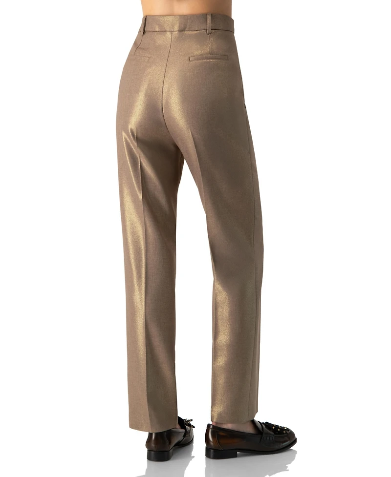 Ivonne Women's Sparkling Straight-Leg Pants with Pockets