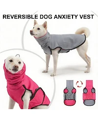 Aronkl Reversible Dog Anxiety Vest with Hood for Calming Support