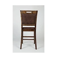 Jofran Industrial Nailhead Trim Upholstered Back Counter Stool (Set of 2)