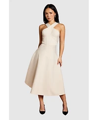 Coast Women's Petite Bandage Cross Neck Midi Dress