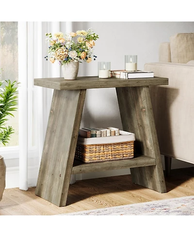 Tribesigns Solid Wood End Table for Living Room