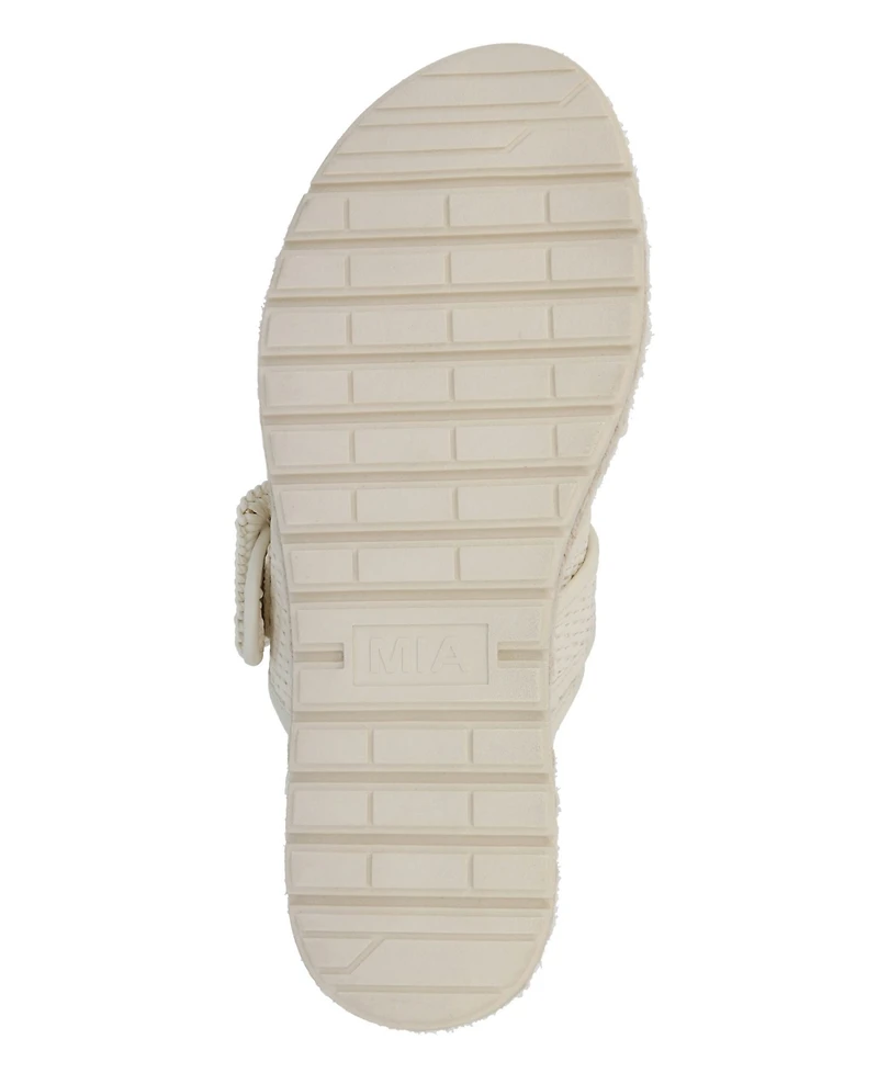 Mia Women's Raffia-Strap Espadrille Slide Sandals