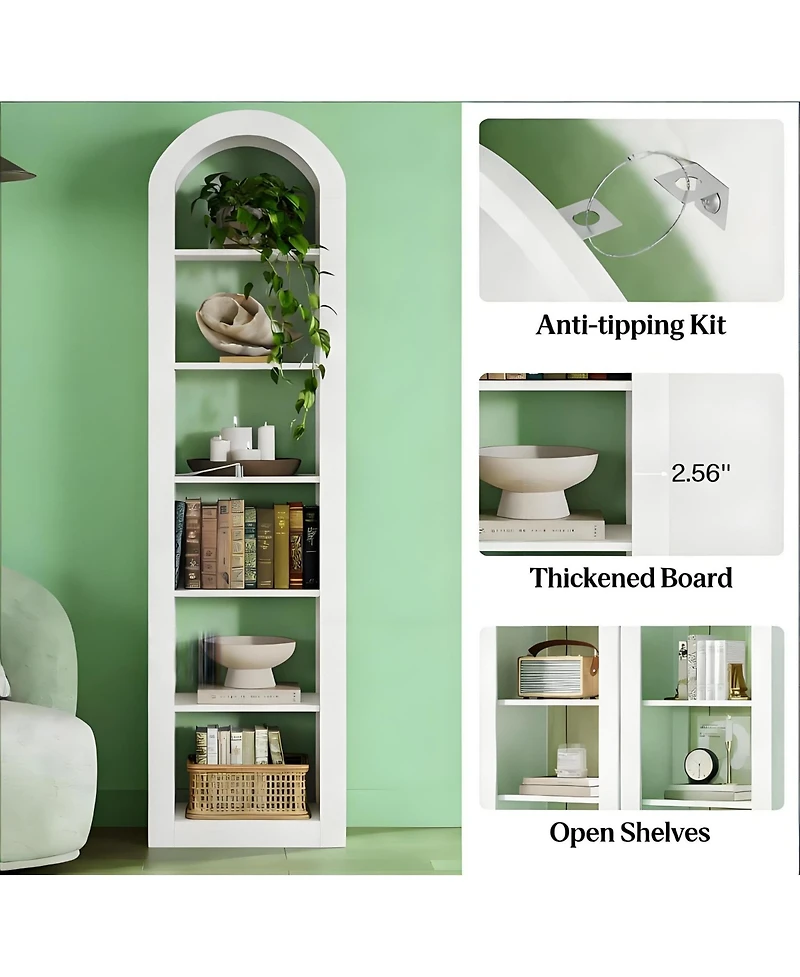 Rainsken 6-Tier Bookshelf