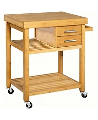 Yigii Kitchen Island Cart with Drawers, Shelves, Towel Rack, Casters