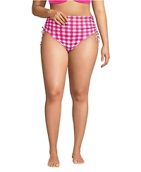 Lands' End Plus Pique High Waisted Adjustable Bikini Bottoms