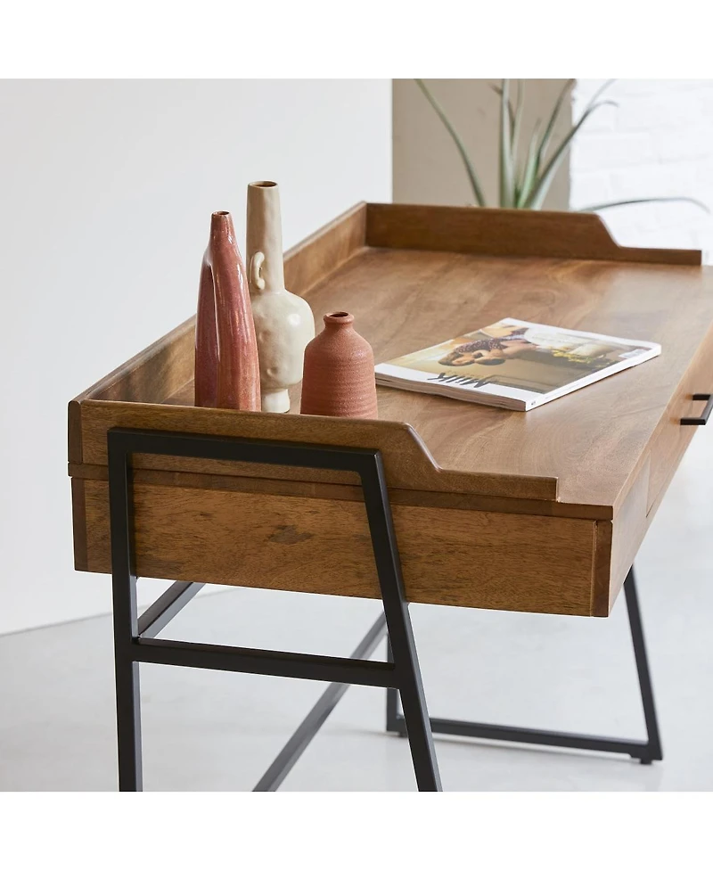 Tikamoon Hedda 114 desk in solid mango wood and metal