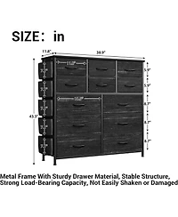 gaomon 12 Drawer Dresser with Fabric Bins,Fabric Storage Tower,Closet Organizers and Storage for Bedroom,Hallway&Entryway.
