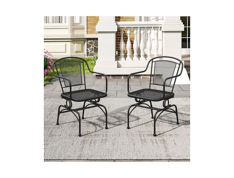 Slickblue Set of 2 Outdoor Rocking Chairs with Mesh Seat