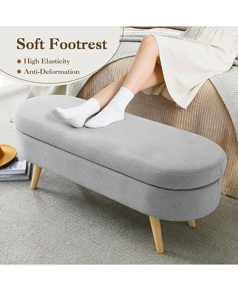 Rainsken Oval Storage Ottoman Bench