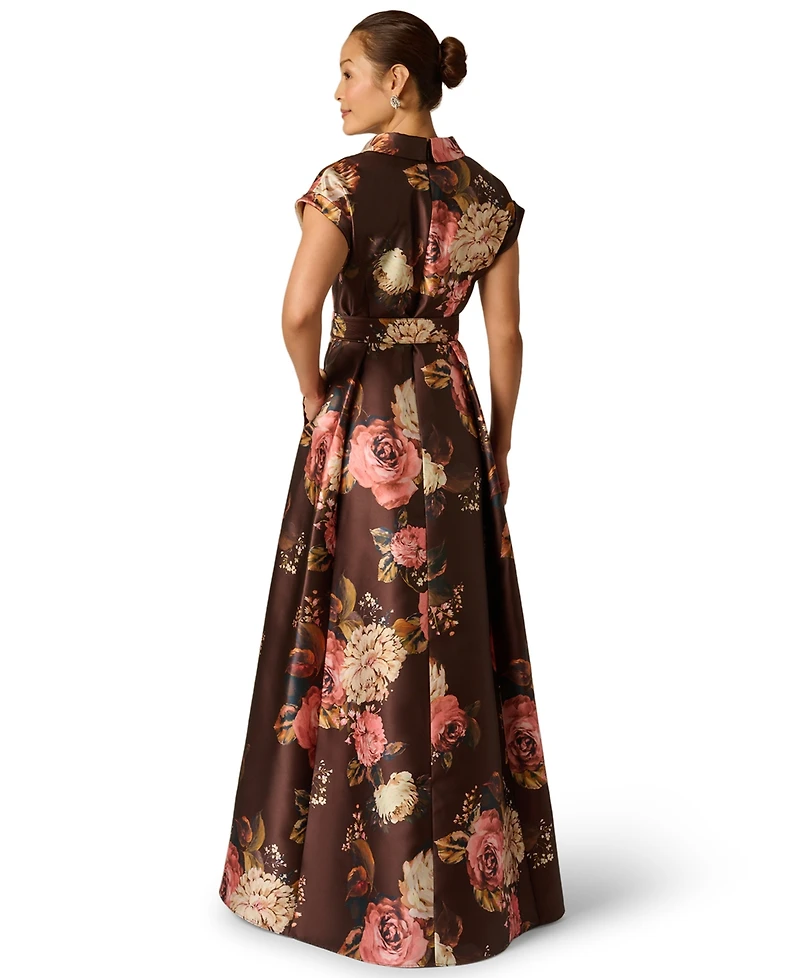 Adrianna Papell Women's Floral Print Long Gown