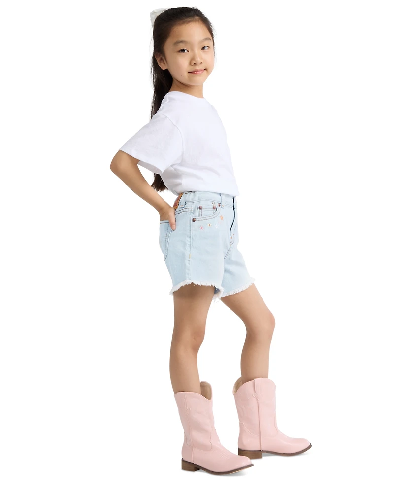 Levi's Girls' 4-6X Crochet Applique A-Line Shorts