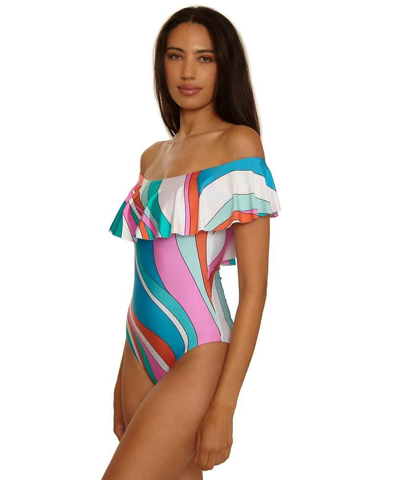 Trina Turk Women's Off-The-Shoulder One-Piece Swimsuit