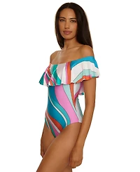 Trina Turk Women's Off-The-Shoulder One-Piece Swimsuit