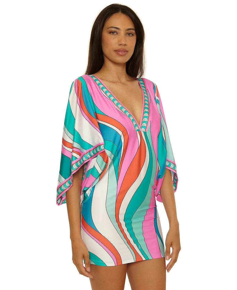 Trina Turk Women's Pull-On V-Neck Tunic Swim Dress