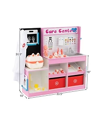 Mecale Play Doctor s Office Wooden Medical Center Toy Set with Exam Area for Kids