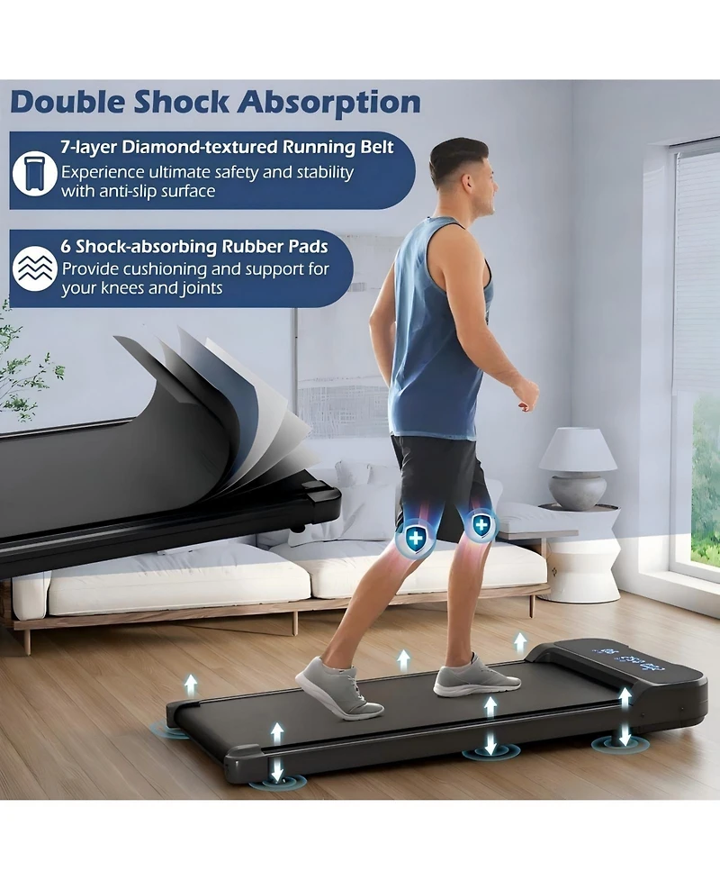 Hongge 2.5HP Under Desk Treadmill with Remote Control and 3 Countdown Modes