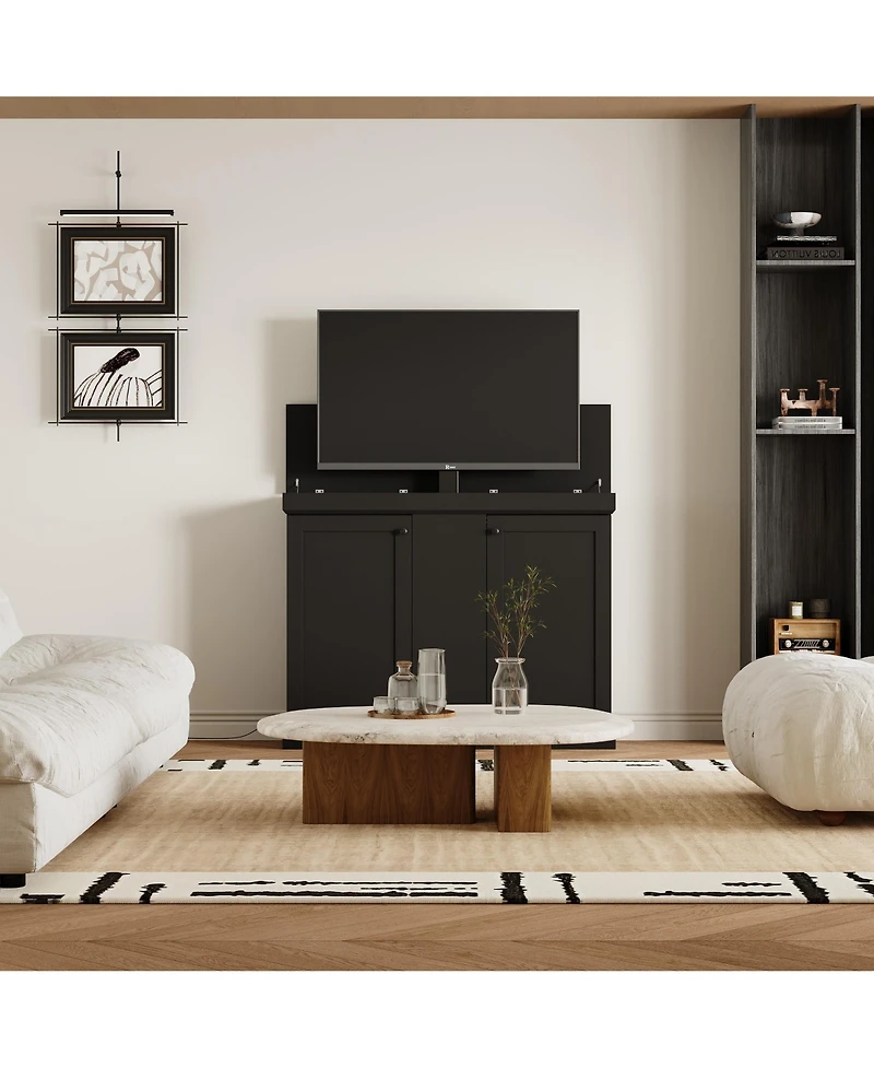 50" Automatic Lifting Tv Stand with Remote Control and Safety Limiter